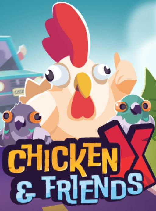 Banner vertical del juego Chicken X & Friends.